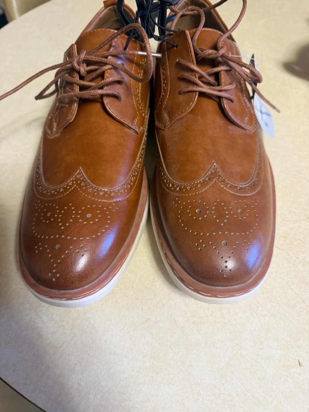 George Men's Tan Wingtip Derby Oxfords